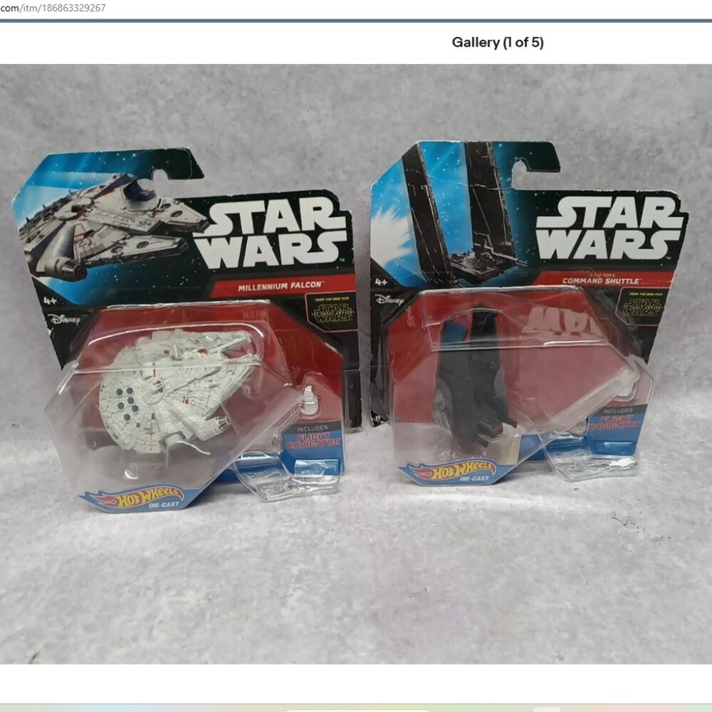 Star Wars Hot wheels Diecast Millennium Falcon & Command Shuttle